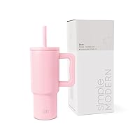 Simple Modern Kids 24 oz Tumbler with Handle and Silicone Straw Lid | Spill Proof and Leak Resistant | Reusable Stainless Steel Bottle | Gift for Kids Boys Girls | Trek Collection | Blush