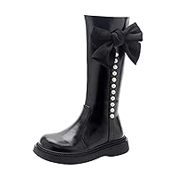 Boots Size 1 Children Shoes Long Boots High Boots Autumn And Winter New Girl Leather Boots for Little Girls