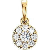 Mother's Day Gift 14K Gold Or Platinum 2.7 mm Natural Diamond Cluster Pendant for Women (0.25ct, Color- G-H, Clarity- I1)
