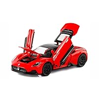 Alloy Collectible Toy Cars Model Red Maserati MC20 Pull Back Diecast Vehicles with Light&Sound