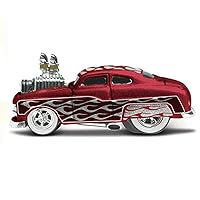 1949 Custom Coupe Dark Red Metallic with Flames 1/64 Diecast Model Car by Muscle Machines 15562RD