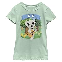 Animal Crossing Girl's Kk Slider T-Shirt, Mint, Medium