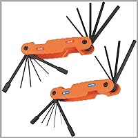 Klein Tools 70552 Pro Folding SAE and Metric Hex Key Set, 21-Key, Allen Wrench Tool with High-Leverage Blades, 2-Pack
