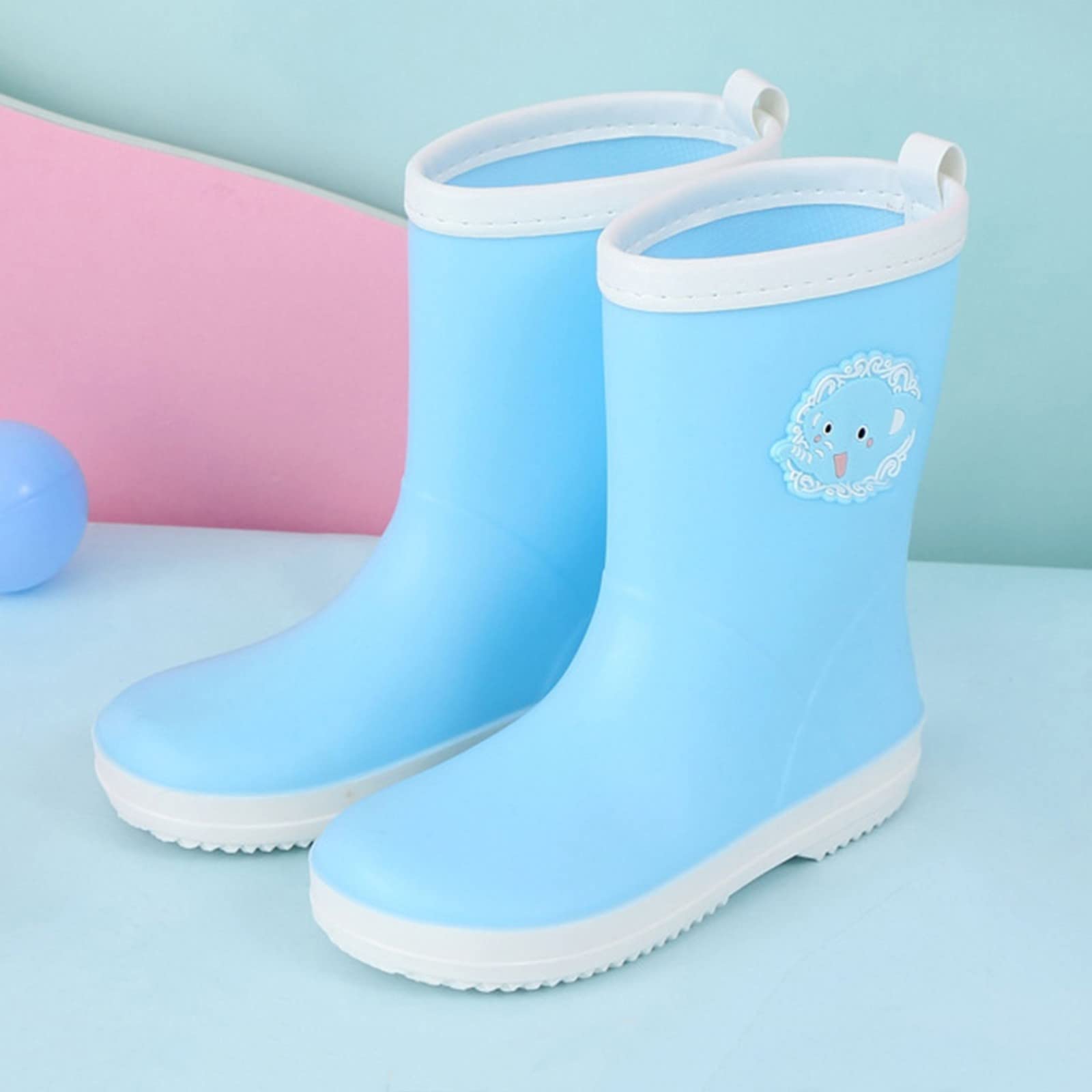 TODOZO Blue Elephant Cartoon Character Rain Shoes Children's Rain Shoes Boys And Girls Water Shoes Baby Rain Boots 6 Months Old