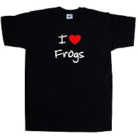 I Love Heart Frogs Black T-Shirt