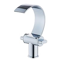 HIGOH Taps Kitchen Fixtures Water Tap Single Hole Hot and Cold Basin Mixer Hygienic Safety and Balcony Sink Accessories/Silver/30.5 * 13.5Cm
