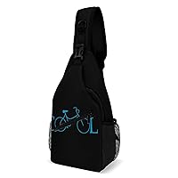 Cool Bicycle Printed Crossbody Small Sling Backpack Sling Bag Chest Bags Daypack for Travel Sport