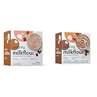 UpSpring Milkflow Lactation Supplements Chocolate Drink Mixes with Fenugreek, Blessed Thistle, Anise, and B Vitamins, 18 and 16 Servings