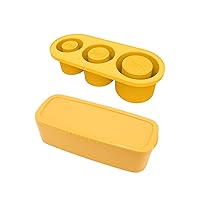 Tumbler Ice Mold, Silicone Ice Cube Tray with Lid for 20-40 Oz Tumblers, Reusable Large Ice Cube Trays for Chilling Cocktails, Whiskey, Drinks, Coffee (Yellow)
