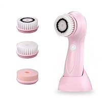 Facial Cleansing Brush,3 in 1 Electric Facial Cleansing Brush-Waterproof Rechargeable Face Spin Brush Set with 3 Brush Heads- Advanced Face Spa System for Exfoliating Deep clease