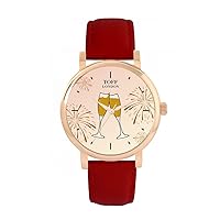 New Year Champagne Watch Ladies 38mm Case 3atm Water Resistant Custom Designed Quartz Movement Luxury Fashionable