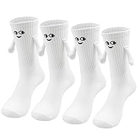 Holding Hands Socks, Funny Magnetic Suction 3D Doll Couple Socks Friendship Socks Christmas Gifts for Valentines