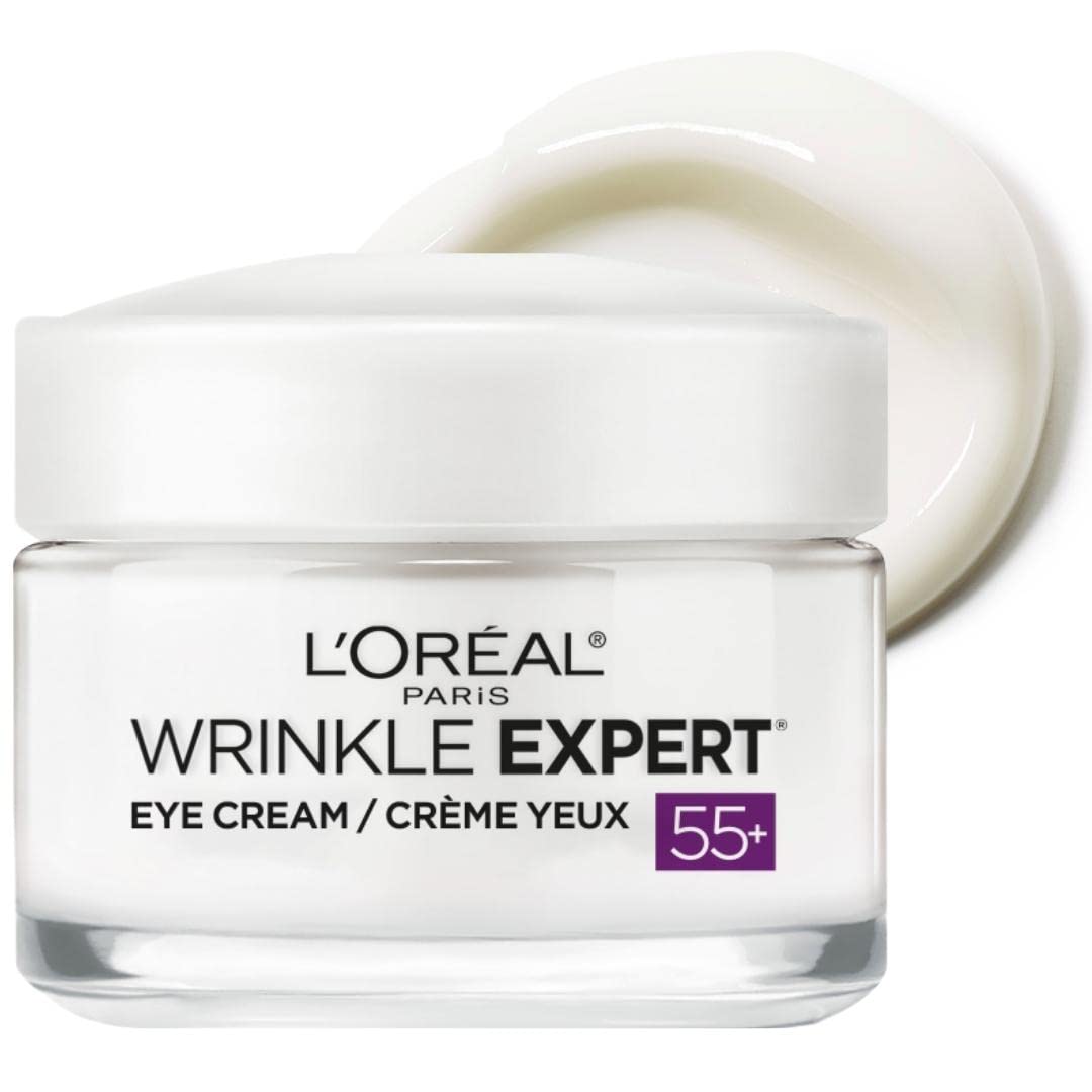 L'Oreal Paris Wrinkle Expert 55+ Anti-Wrinkle Eye Cream with Calcium, Reduce Crow's feet 1.7 fl. Oz