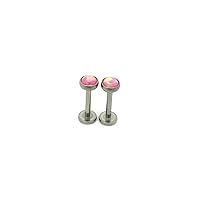Opal Titanium Hypoallergenic Bezel Stud Earrings, For Sensitive Ears