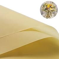 BBJ WRAPS Translucent Flower Wrapping Paper for Florist Waterproof Durable Bouquet Wrapping Paper for Floral Arrangements on Valentine's Day, Mother's Day, 23.6 x 23.6 Inch - 40 Sheets (Kraft)