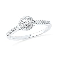 Sterling Silver White Round Diamond Promise Ring (1/4 cttw)