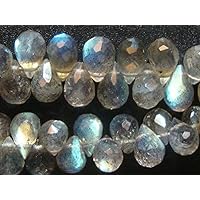 5-7x3.5-4mm, AAA Labradorite Lovely Baby Micro Faceted Teardrop Briolettes 3.5 Inch