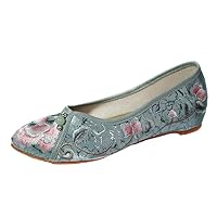 Women's Retro Classic Ballet Flats Shoes Pointed Toe Slip On Comfortable Loafer Handmade Floral Embroidered Shoes for Women Mary Jane Flats Cheongsam Shoes