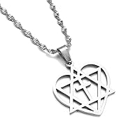 Stainless Steel Star of David Pendant Necklace Cross Megan David Jewish Star Heart Jewelry