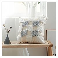 Northern Europe Colorful Square Cushion Cover with Tassel Handmade Pillow Case for Living Room Bedroom Sofa Home Decoration (Color : Style C)
