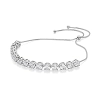 Beautiful Bound Forever Bracelet, Round Cut 3.20CT, Colorless Moissanite Bracelet, White Gold Plated 925 Sterling Silver, Wedding Gift, Engagement Gift, Perfact for Gift Or As You Want