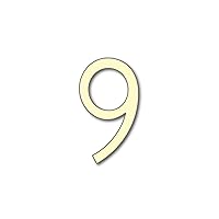 House Number 9 AVENIDA Door Numbers in 3 Sizes (15, 20, 25cm / 5.9, 7.8, 9.8inches) Modern Floating House Number Acrylic incl. Fixings, Colour:Ivory, Size:25cm / 9.8'' / 250mm