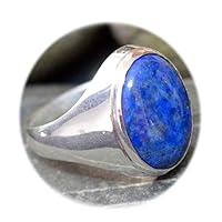 Choose Your Color Natural Gemstone Chakra Healing Ring Sterling Silver 5 Carat Handmade for Men Size 5-13