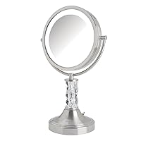 Jerdon SN8501NL Limited Edition Steuben Makeup Mirror, Prism, Nickel, 8.5-Inch, 5.5 Ounce