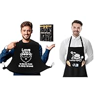 Combine Purchase: Beard Bib Apron Love is like a beard+ Kitchen Grill BBQ Cooking Apron Christmas Stocking Stuffers Gifts for Men Husband Father Gift Idea