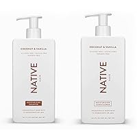 Native Shampoo and Conditioner Set | Sulfate Free, Paraben Free, Dye Free, with Naturally Derived Clean Ingredients| 16.5 oz (Coconut & Vanilla, Moisturizing), 2, 1.3 ounces