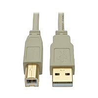 Tripp Lite 10 ft. USB 2.0 Hi-Speed A/B Cable (M/M), Type-A to Type-B, 28/24 AWG, 480 Mbps, Beige, 10' (U022-010-BE)