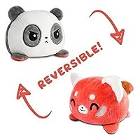 TeeTurtle - The Original Reversible Panda Plushie - Red Panda + Panda - Cute Sensory Fidget Stuffed Animals That Show Your Mood