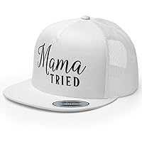 NG Mama Tried Embroidered Trucker Hat Flat Bill High Crown Funny Adjustable Cap