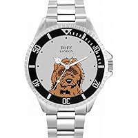 Brown Cockapoo Head Dog Mens Wrist Watch 42mm Case Custom Design
