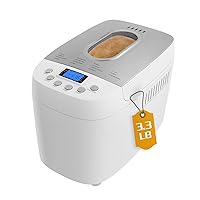 Davivy Bread Maker Machine 3.3LB Dough Maker,15-in-1 Automatic Bread Machine Maker with Nonstick Bowl, Jam& Yogurt, 3 Loaf Sizes and 3 crust settings,15-H Delay Timer（850W,Silver,3.3LB）