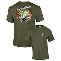 Big Bass Fishing T-Shirt Fisherman Outdoors Fish Boating Sporting Sport