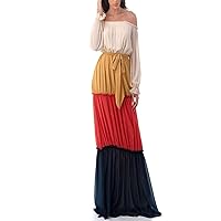 Ladies Color-Block Maxi Dress, Floor Length