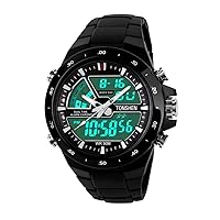 Unisex Outdoor Digital Sports Analog Quarz Dual Time Zone Military 12H/24H Backlight Calendar Date Water Resistant Waterproof Stopwatch Electronic LED Watch