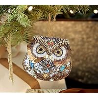 Pottery Barn Beaded Owl Christmas Ornament