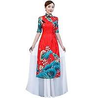 Dai Long Cheongsam Traditional China Style Party Qipao Robe Oriental Womens Elegant Evening Dress Plus Size