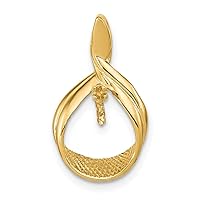 Solid 14k Yellow Gold 7mm Black Freshwater Cultured Pearl Diamond Pendant Charm - 22mm x 12mm (.012 cttw.)