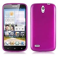 Case Compatible with Huawei Ascend G610 in Pink - Shockproof and Scratch Resistant TPU Silicone Cover - Ultra Slim Protective Gel Shell Bumper Back Skin