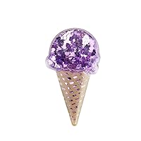 Mybat Ice Cream/Purple Hearts Quicksand Glitter Sticker