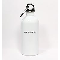 #encephalitis - Hashtag White Water Bottle with Carabiner 20oz
