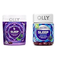OLLY Sleep & Extra Strength Sleep Gummies with Melatonin, L-Theanine & Botanicals for Occasional Sleep Support - 60 & 50 Count