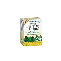 Organic EveryDay Detox Lemon Herbal Tea, Supports Healthy Skin & Liver Function, (Pack of 2) - 32 Tea Bags Total