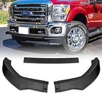 3 Pieces Unpainted Black Front Bumper Lip Spoiler Splitter Side Body Kit Trim Protection Compatible with 2011-2016 Ford F-250 F-350 F-450 Super Duty, 2012 2013 2014 2015