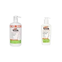 Cocoa Butter Pregnancy Stretch Mark Lotion with Shea Butter, Oils, Collagen, and Elastin, 33.8 and 8.5 Ounces