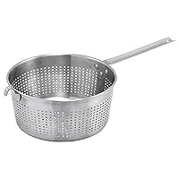 Winco SSS-3, 8.5'' Dia Stainless Steel Spaghetti Strainer, Pasta Colander, Vegetable Cullender with Handle