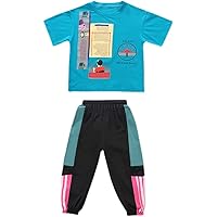 Boys Sports Stylish Printed Suits Shirts Top + Pants